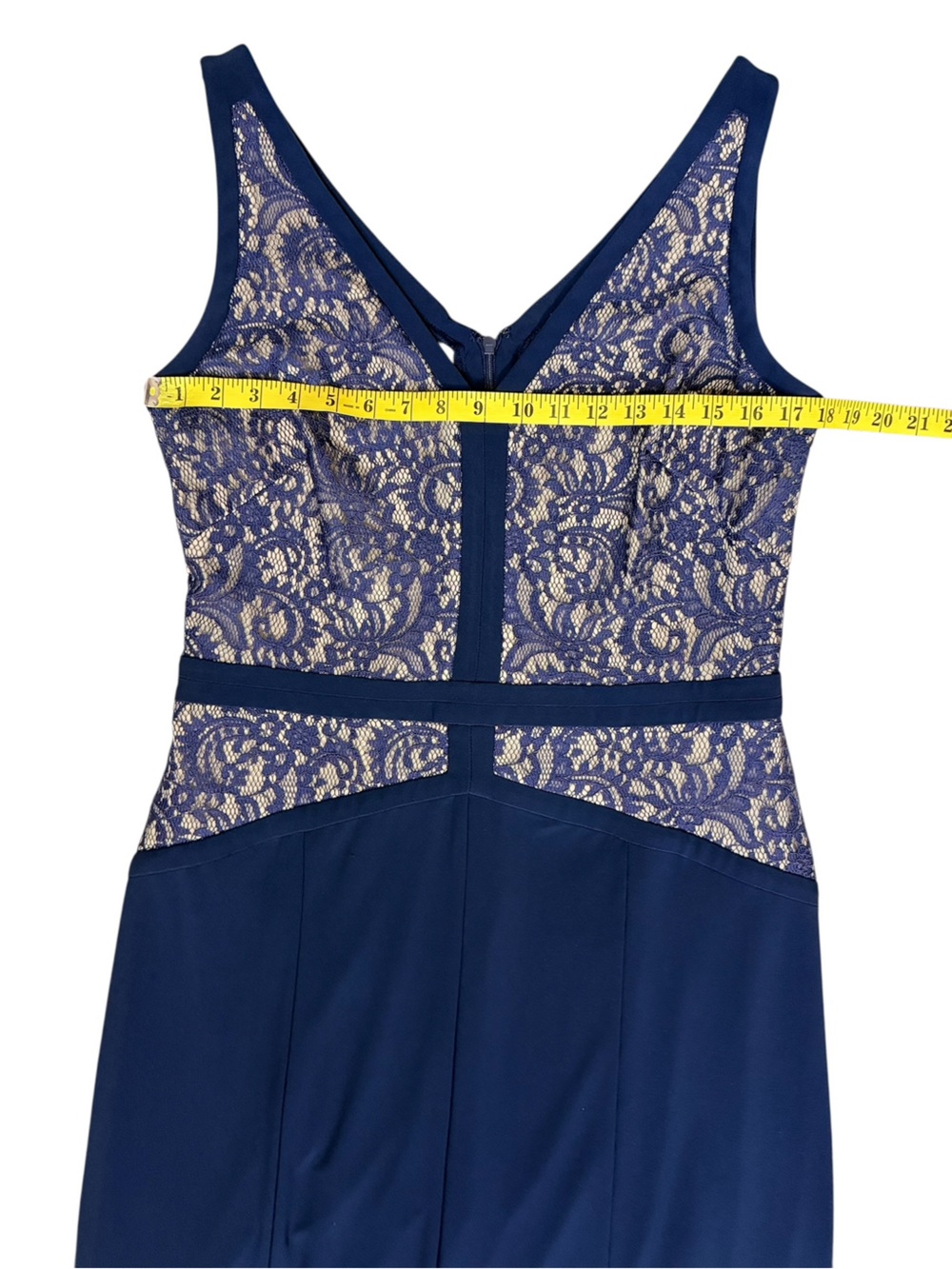 Lauren Ralph Lauren Navy Lace V‑Neck Maxi Dress - Picture 5 of 9